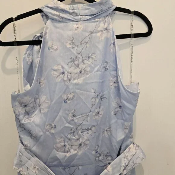 NWT Sachin & Babi Kayla Halter Wildflowers Blue Floral Sleeveless Holiday Dress - Picture 8 of 14